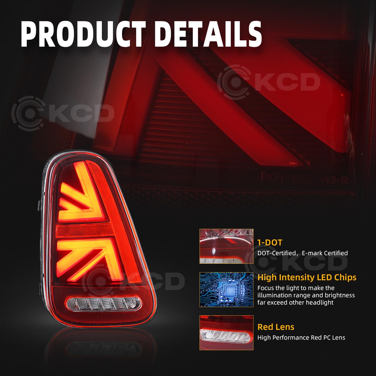 LED Conjunto de luces traseras aptas para Mini Hatchback Convertible R50 R52 R53 2001-2007, luz trasera con luz de circulación diurna y señal de giro secuencial