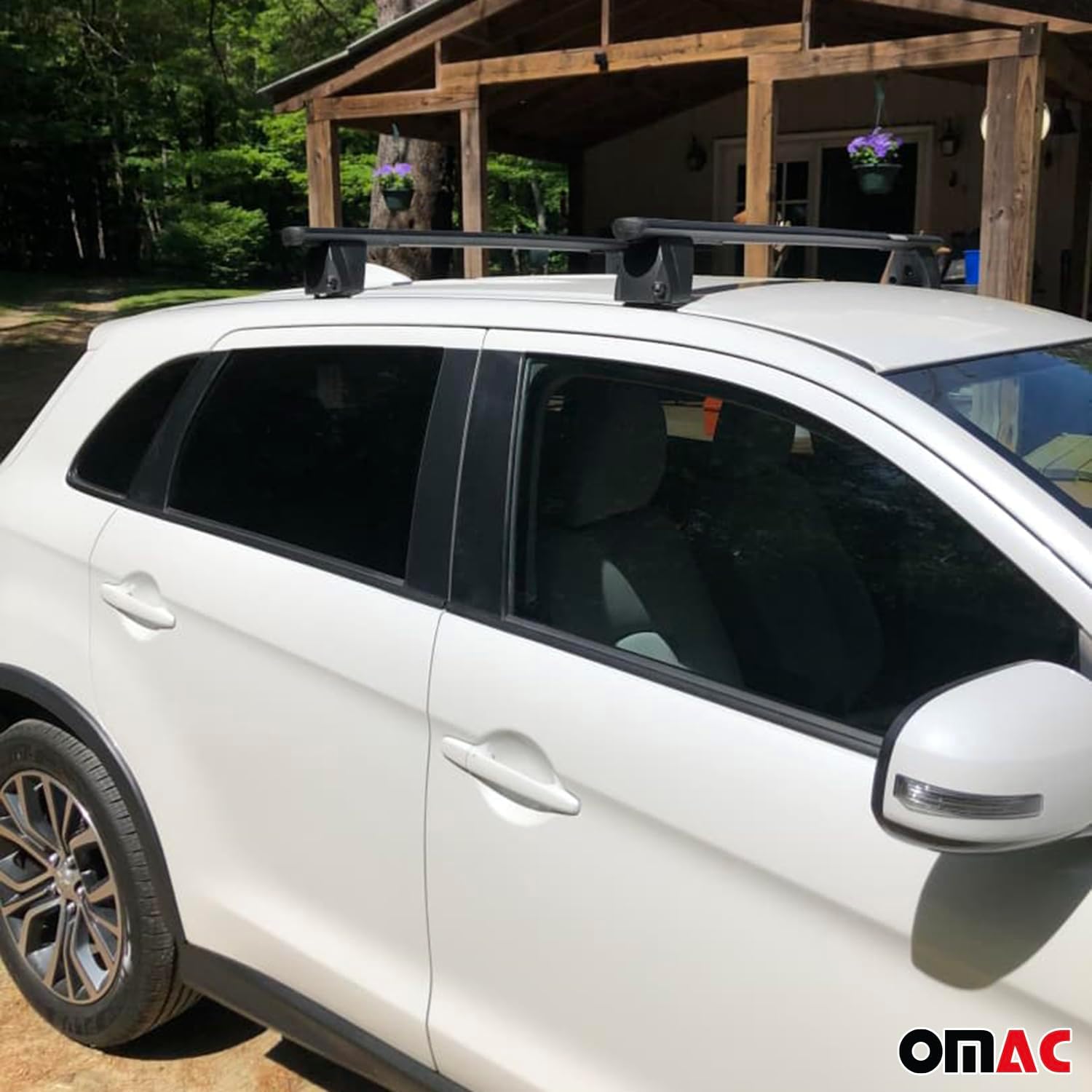 OMAC Roof Rack Cross Bars for BMW 5 Series F10 Sedan 2011-2016 Lockable 165Lbs Aluminium Silver 2Pcs fits Cargo Carriers Kayak Canoe Bike Snowboard