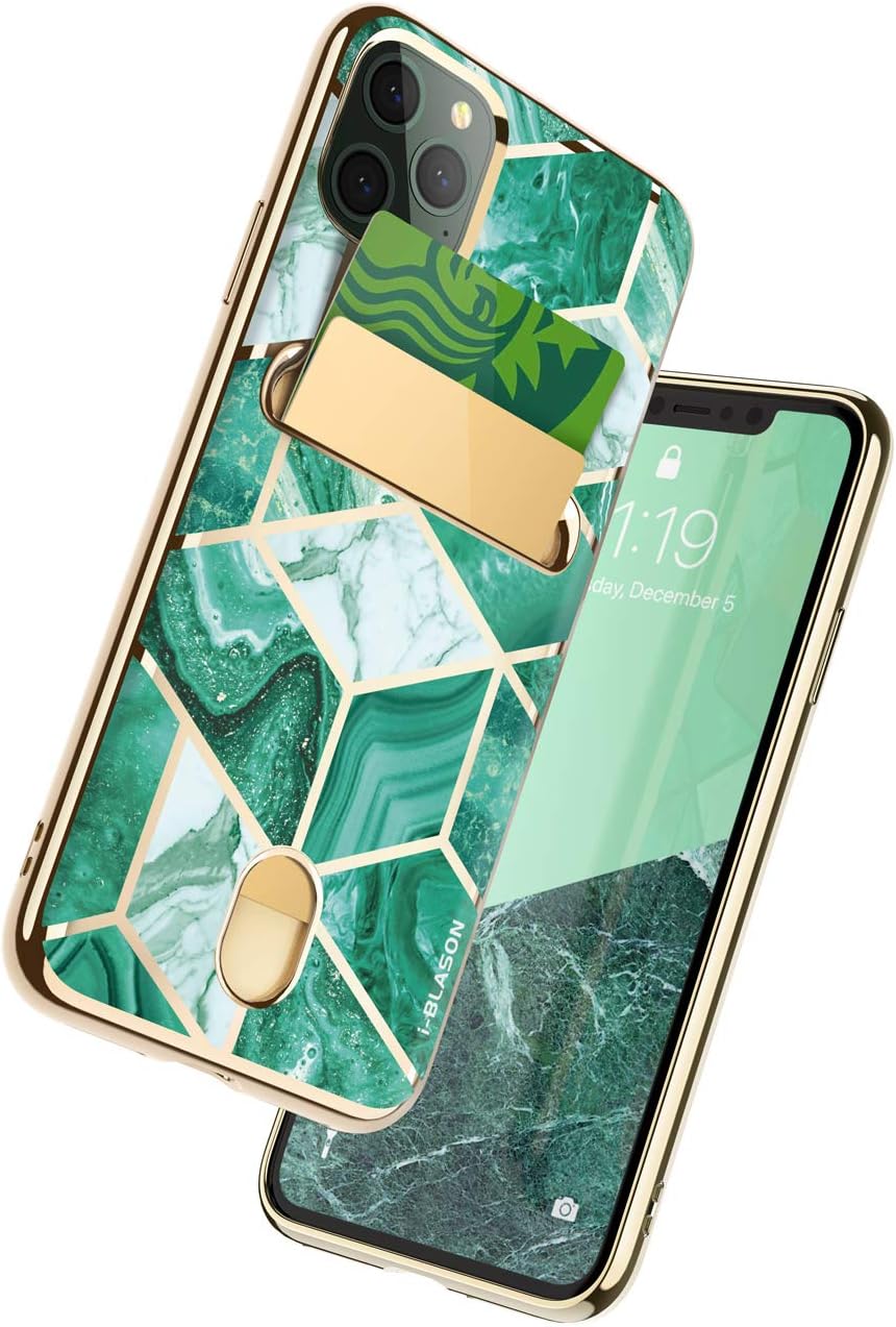 i-Blason Cosmo Wallet Slim Designer Wallet Case for Apple iPhone 11 Pro Max (2019), 6.5", Green
