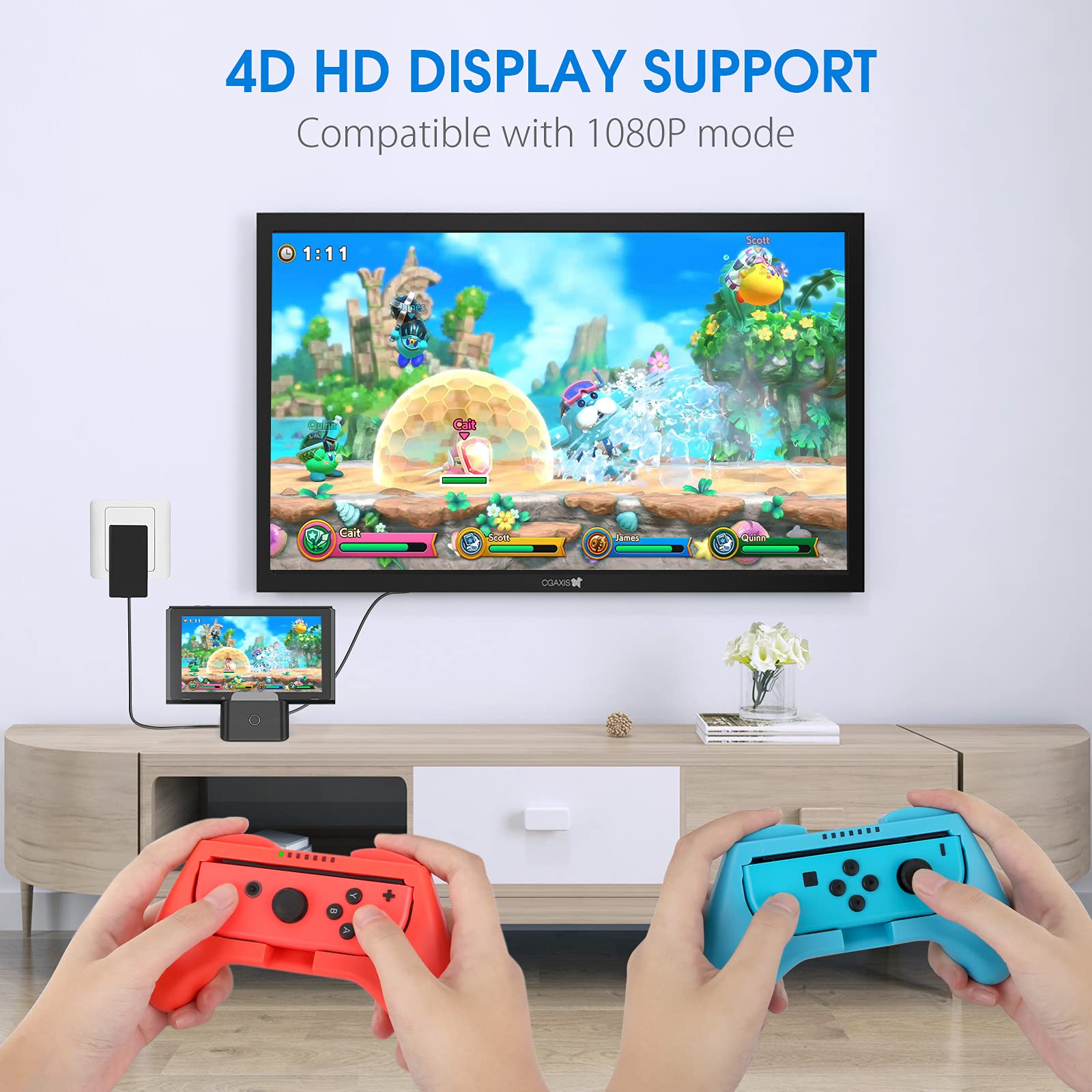 Switch Docking Station für Nintendo Switch/Switch OLED Ladegerät,Switch Dock Tragbare Ladestation für Nintendo Switch/Switch OLED TV Konsolenmodus Kompatibel mit HDMI,USB 3.0 Port,Type-C