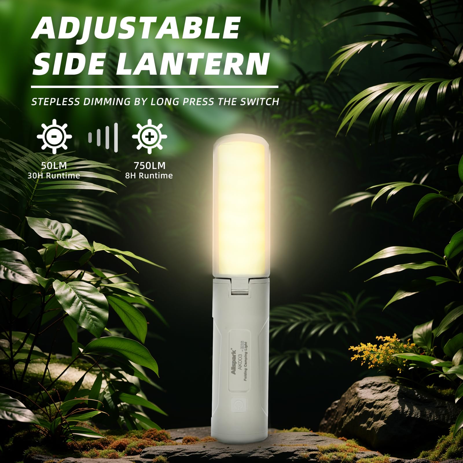 Linterna LED plegable para camping, Allspark USB, recargable, impermeable, luz colgante magnética para huracanes cortes de energía de emergencia, con soporte triangular retráctil
