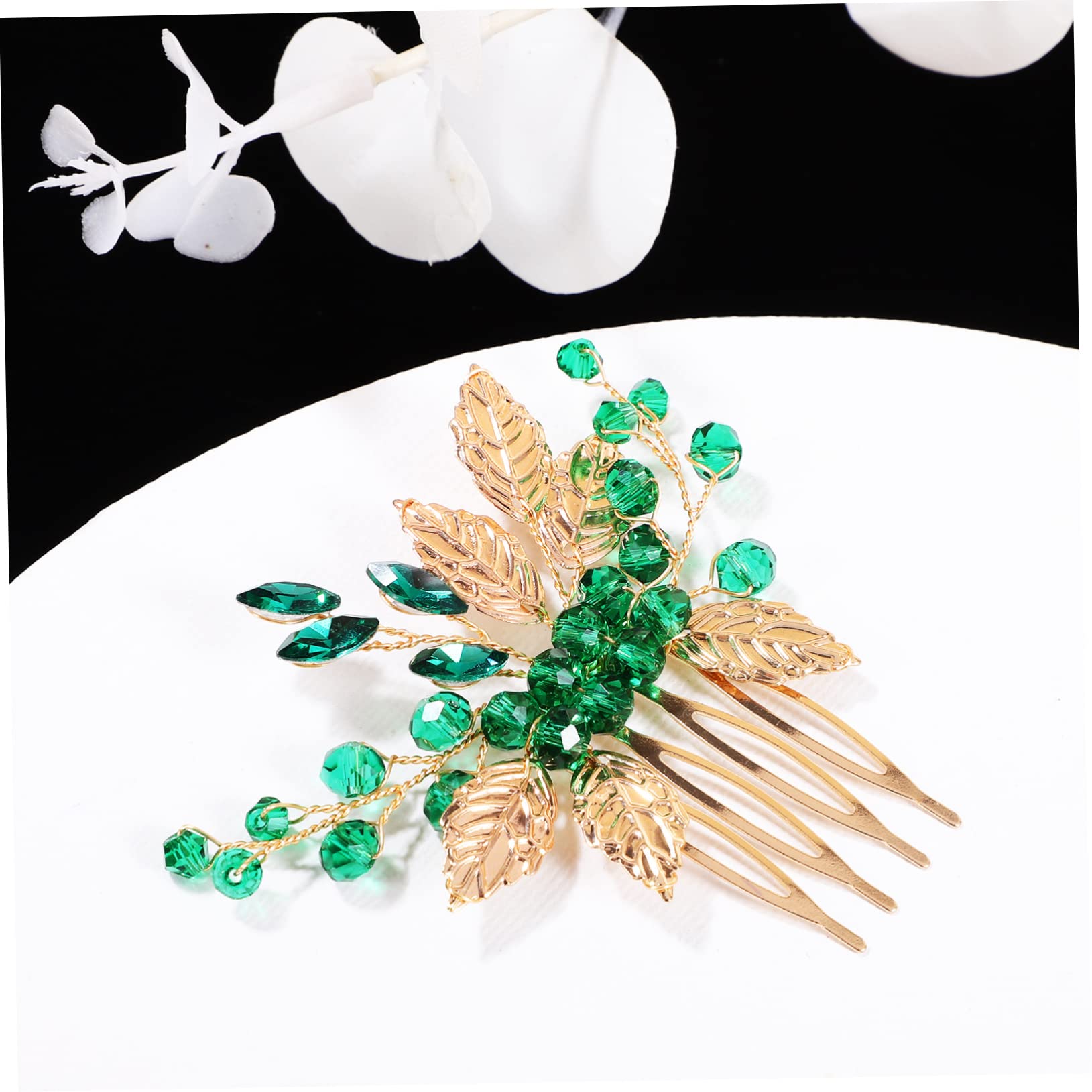 Healeved 6pezzi Pettine Per Sposa Con Decorazione Strass e Foglie Dorate Di Fermagli Eleganti Per Cerimonie Nuziali Accessori Per Da Sposa e Damigelle