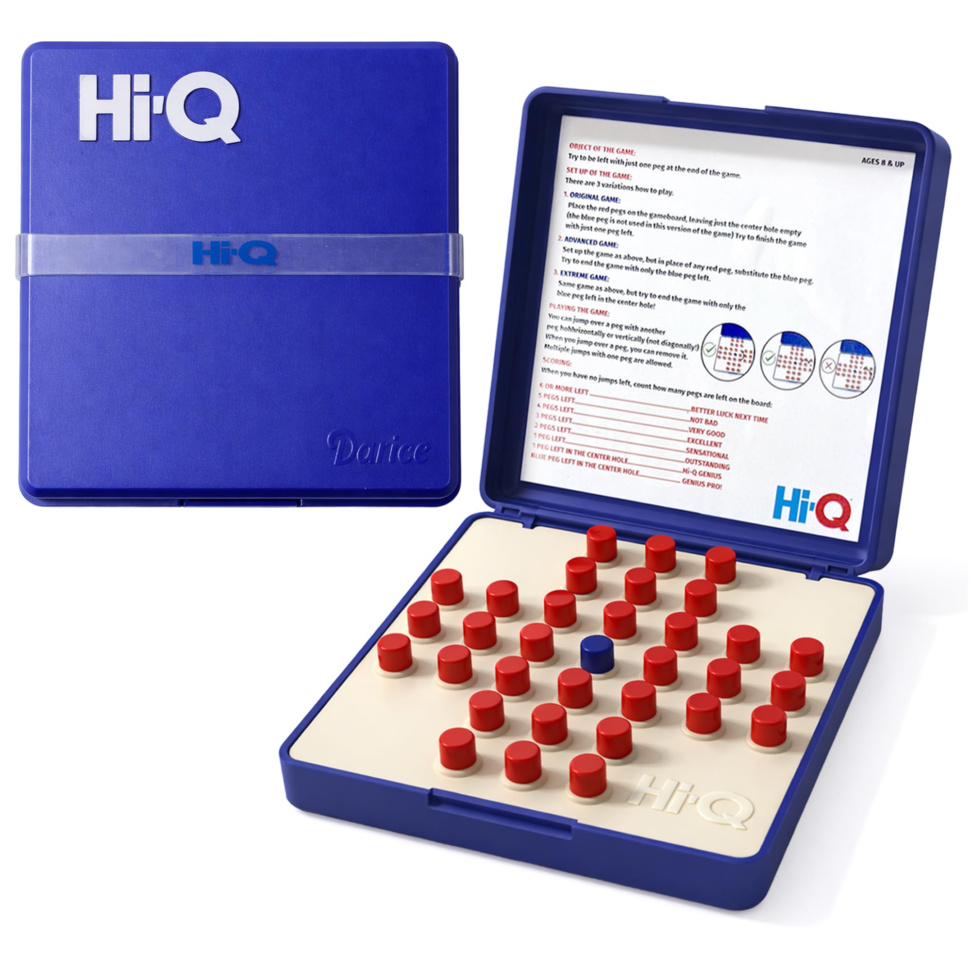 Juego de solitario original – Juego de mesa solitario para niños, adultos y personas mayores, 1 jugador, rompecabezas y estrategia para resolver problemas, juego de mesa perfecto para viajes y