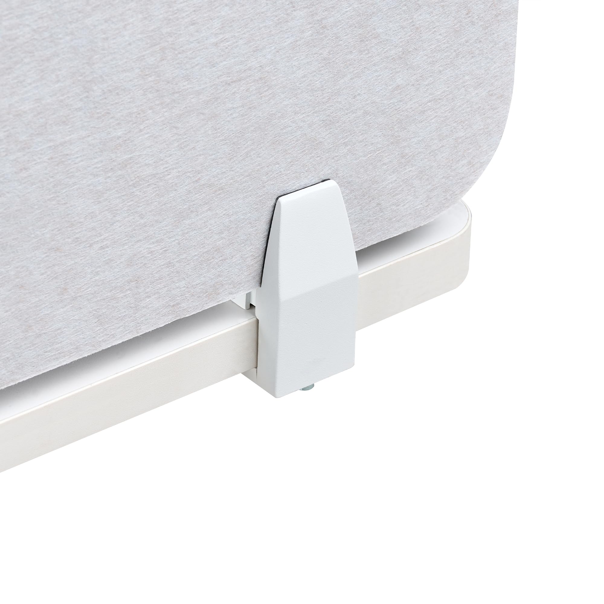 Beliani Divisorio da scrivania Pet Pannello Acustico Tessuto fonoassorbente 120 x 50 cm Bianco Sporco