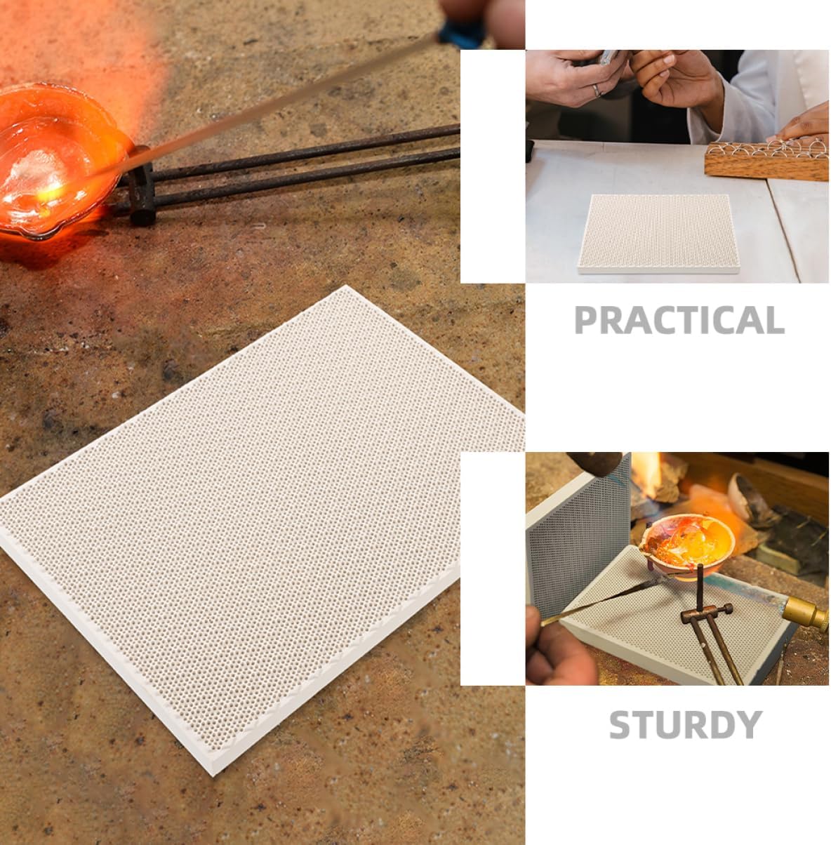 Honeycomb Soldering Boards 2Pcs Set 8.07X5.70X0.47In Jewelry Soldering Block Heat Resistant Mat for Jewelry Making and Repairing
