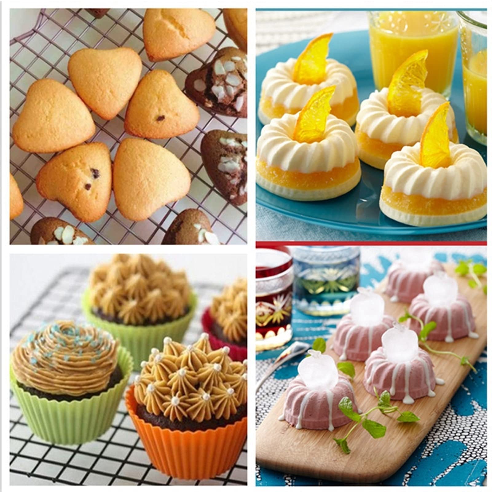 5 sztuk Nonstick Silikonowy zestaw do pieczenia-Ciasto Formy do chleba Blacha do pieczenia Donut Muffin Pan Zestaw arkuszy do pieczenia