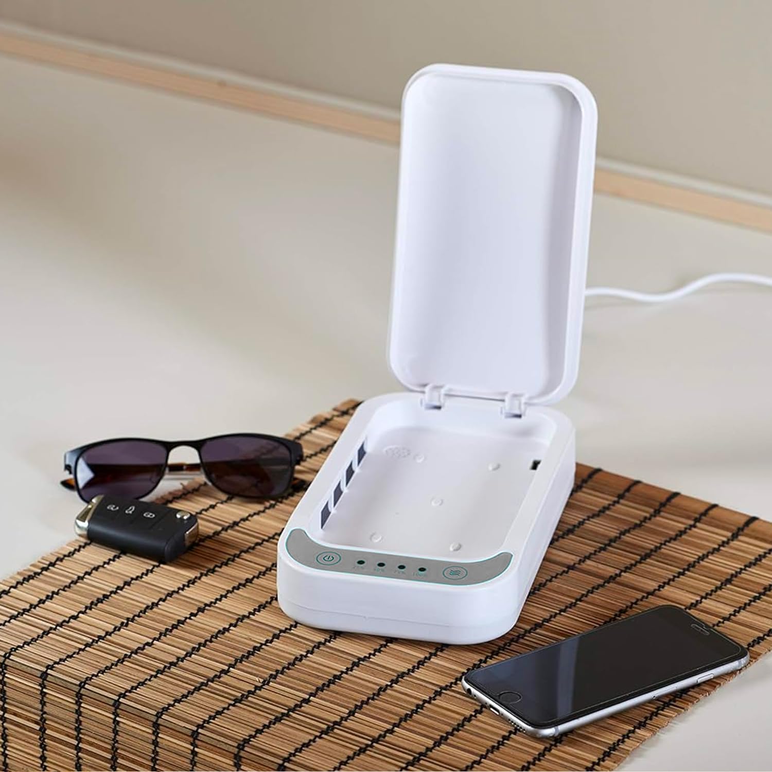 Avilia Box esterilizador y desinfectante a los rayos UV – Ideal para herramientas y accesorios elimina hasta el 99,9% de bacterias y virus – para teléfonos, accesorios, pinceles y herramientas – Fácil