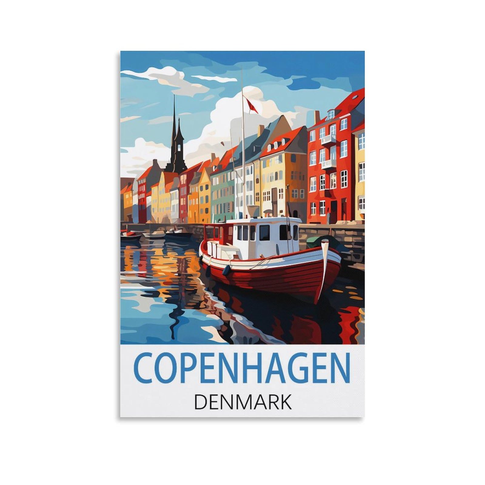 Javon Unframe-Style Copenhagen Denmark Vintage Travel Posters 08X12inch(20X30cm) Canvas Art Poster And Wall Art Picture Print Bedroom Decor