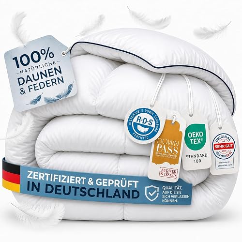 Dreamzie - Komfort Bettdecke 135x200 Ganzjahres - Daunendecke 450gsm