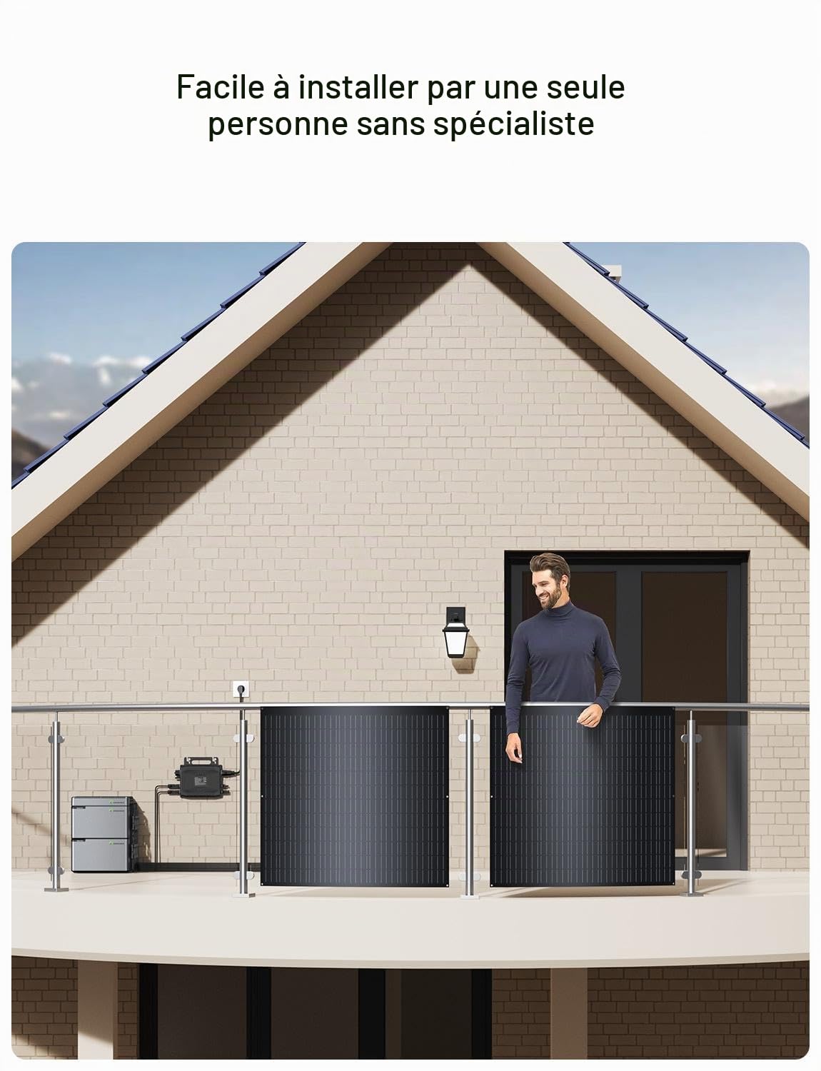 Système Solaire pour Balcon 480W, 2 Panneaux Flexibles 240W, Rendement 18%, Kit Prêt à l'Emploi