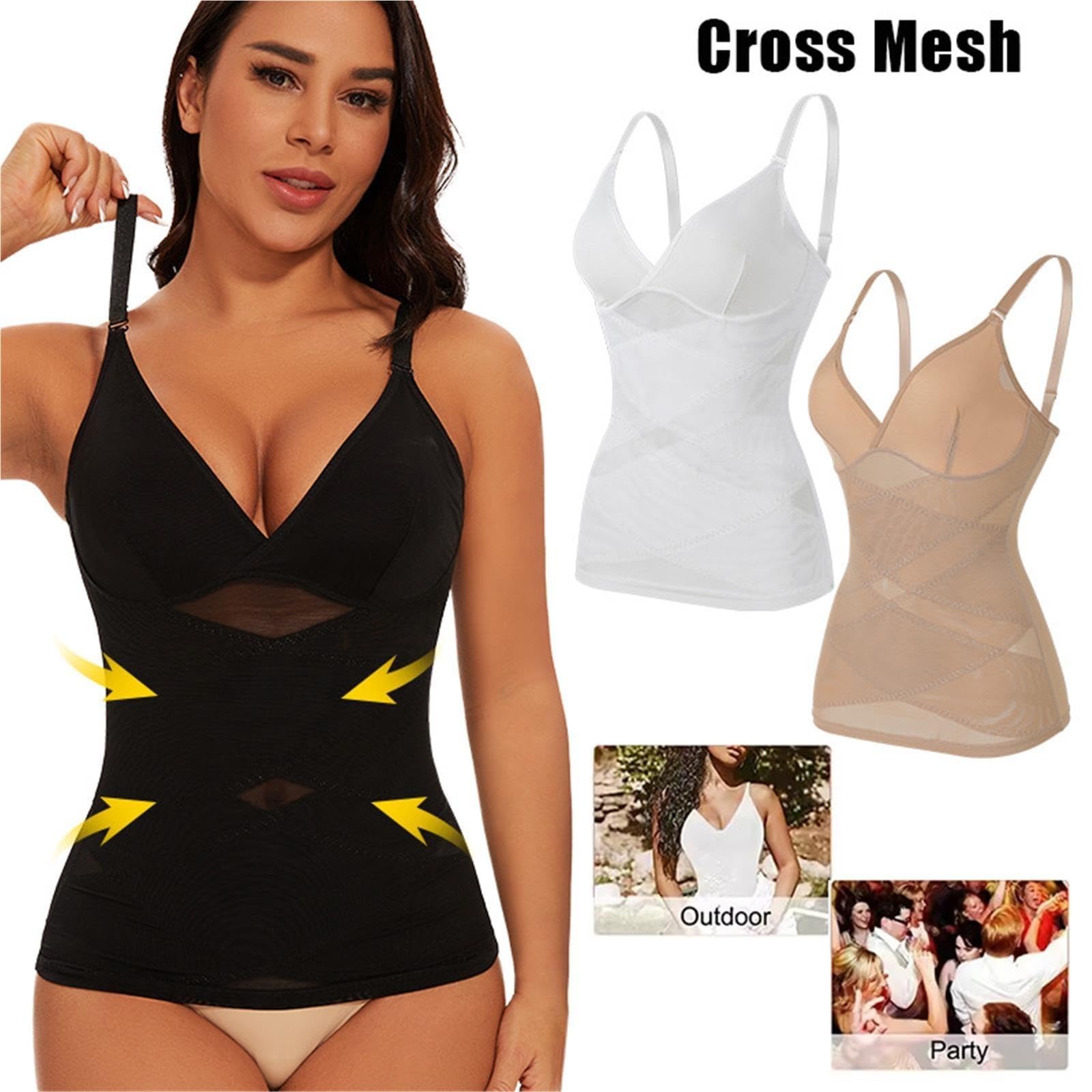 Reggiseno incorporato da donna, canotta, compressione, maglia incrociata