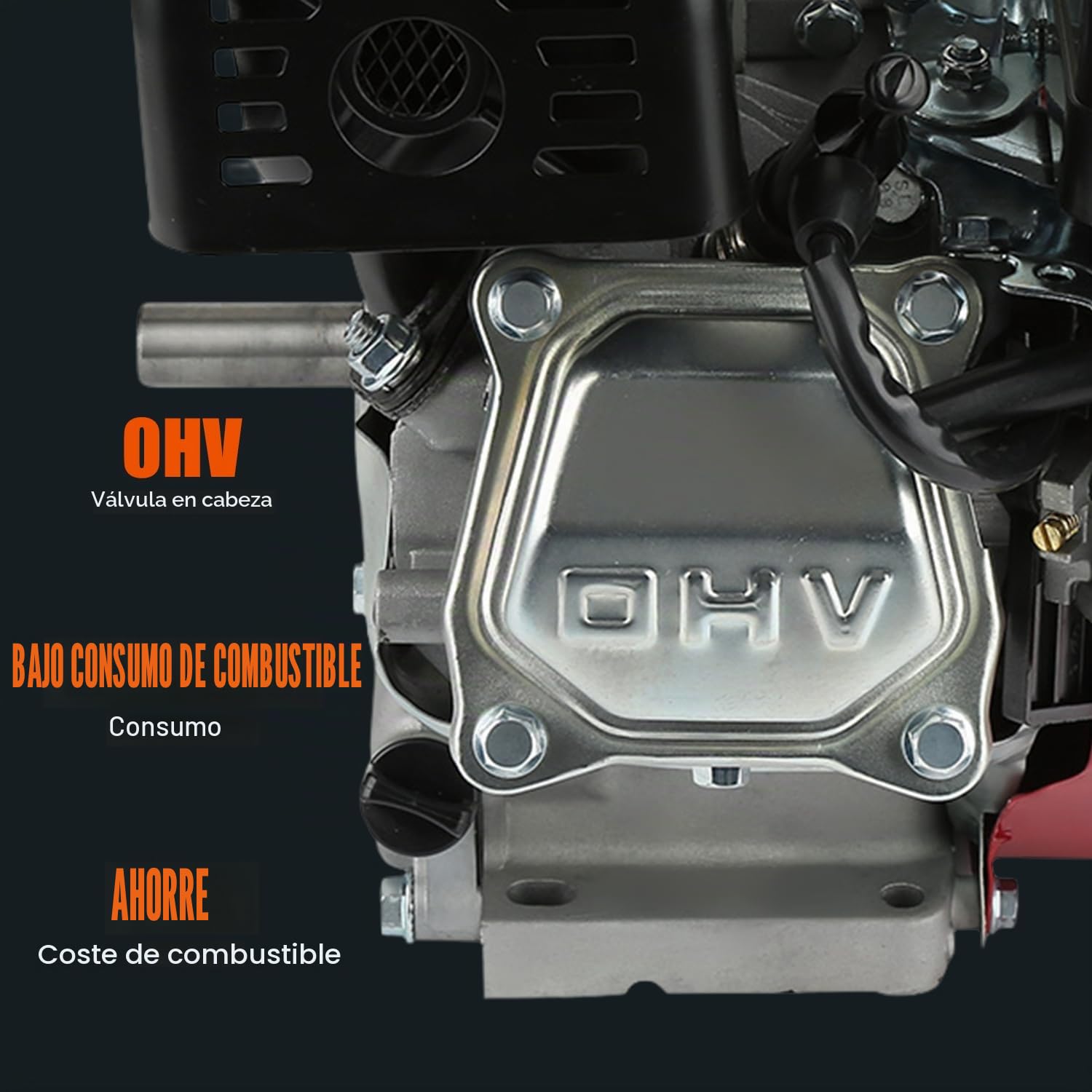 VOBOR Motor de Gasolina OHV,Motor de Gasolina Universal de 4 Tiempos,168f Motor de Gasolina de Disipación Rápida de Calor,6.5hp/4.8kw,Generador de Arranque por Tracción con 20 Mm de Diámetro