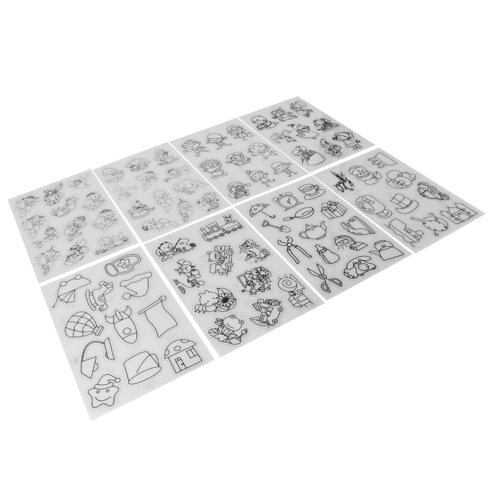 Tbest 8Pcs Heat Shrink Sheets for DIY Crafts Shrinky Art with Boys Girls Patterns Translucent Shrink Plastic Kit for Keychains Jewelry Toys Decorations (Girl 0026-18)