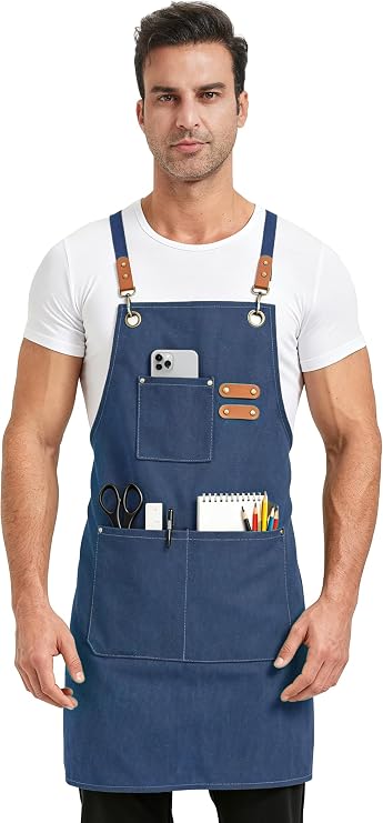 Nanxson Canvas Apron for Men Women,Work Apron with Pockets for Cooking