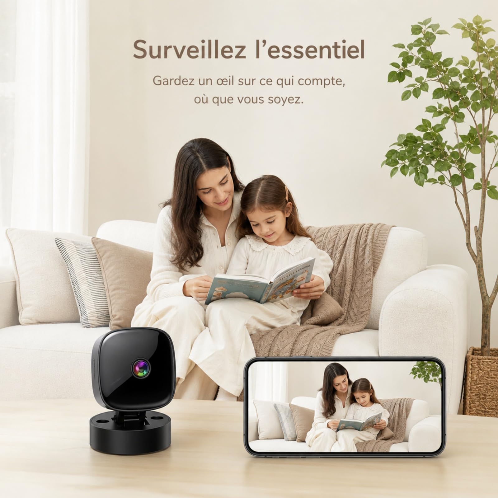 Générique Mini kamera bezpieczeństwa Wi-Fi, bezprzewodowy nadzór wewnętrzny 1080P
