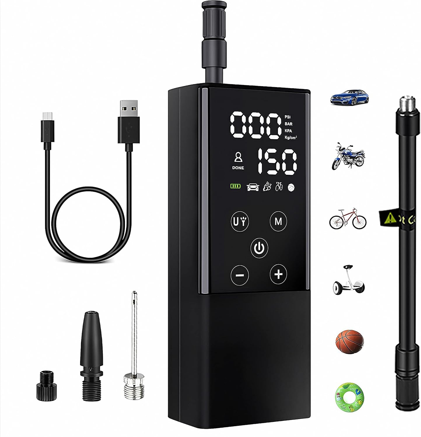 Super Deal Product SKSAY Portable Air Compressor Cordless Tire Inflator,150PSI 20Litres/Min Inflate, Mini Tire Pump with 14.8Wh Rechargeable Battery and Digital Display,LED Light,for Car Motorcycle Bike Ball and Others Exclusive Discount 60% Price SKSAY Portable Air Compressor Cordless Tire Inflator,150PSI 20Litres/Min Inflate, Mini Tire Pump with 14.8Wh Rechargeable Battery and Digital Display,LED Light,for Car Motorcycle Bike Ball and Others