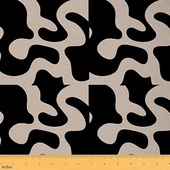 jejeloiu Black & Dark Tan Fabric by The Yard - Soft 2 Yards