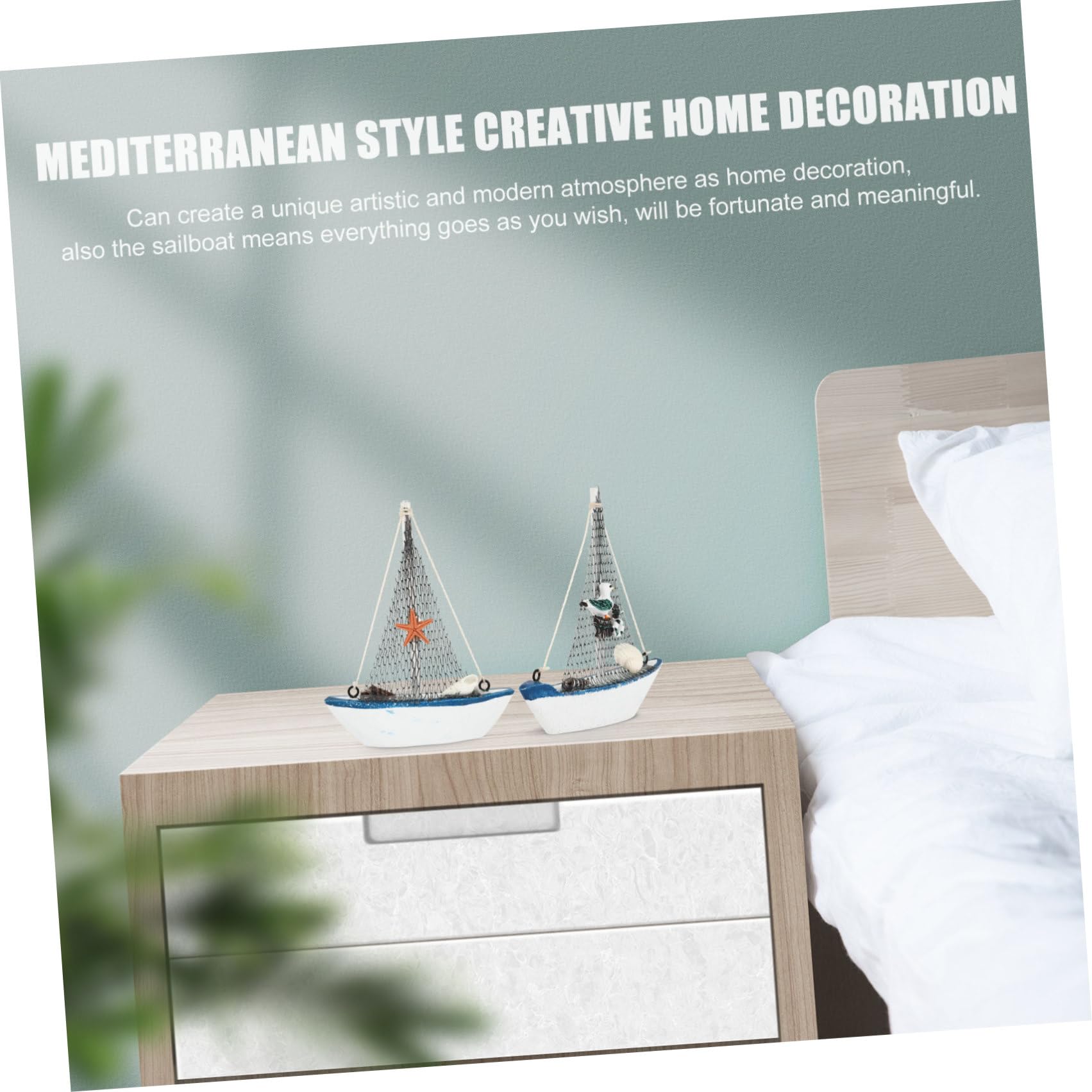 Mikikit 4 Pezzi Modellino Barchetta a Vela in Resina per Decorazione Marina Contemporanea e Artistica, Ornamento per Decorazioni da Festa a Tema Mare e Casa Stili multipli