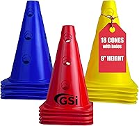 Vista 1 de GSi Hurdle Training Cones Multi Pack Sets Dual Purpose Agility Cones with Holes Ideal for Soccer, Kids, Dog, and Sports Training