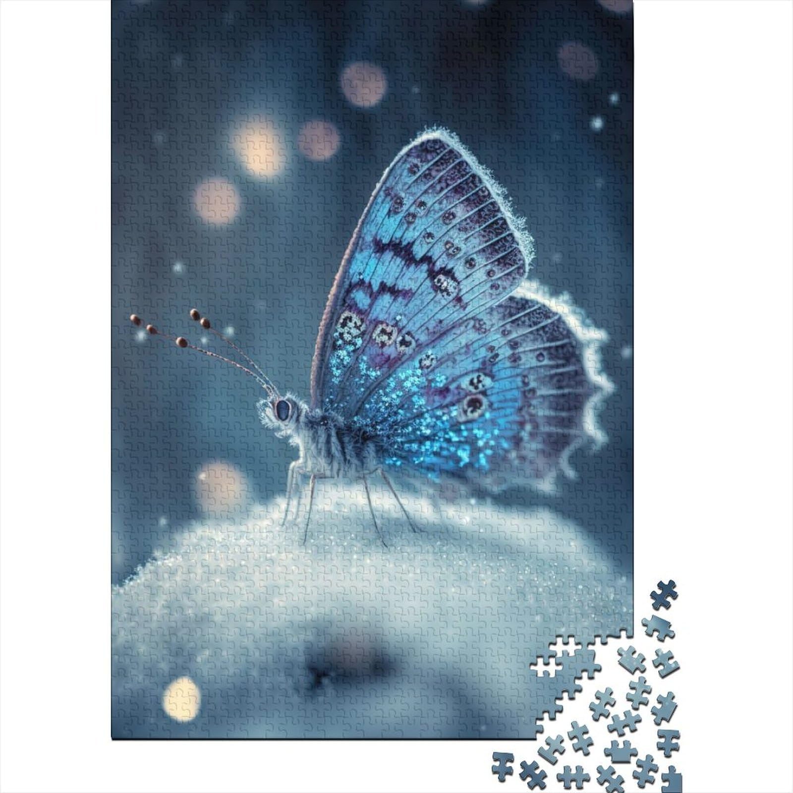 Butterfly 1000 Piece Jigsaw Puzzle Paper Adult Winter Jigsaw Puzzle for Adults Relaxation 57 nan