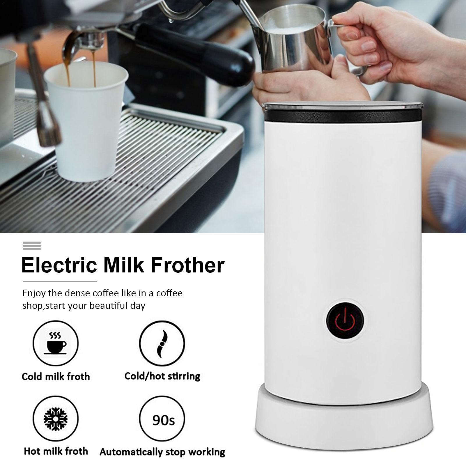 YOUGE leche eléctrico automático | Máquina automática espuma leche acero inoxidable con dos indicadores LED inteligentes