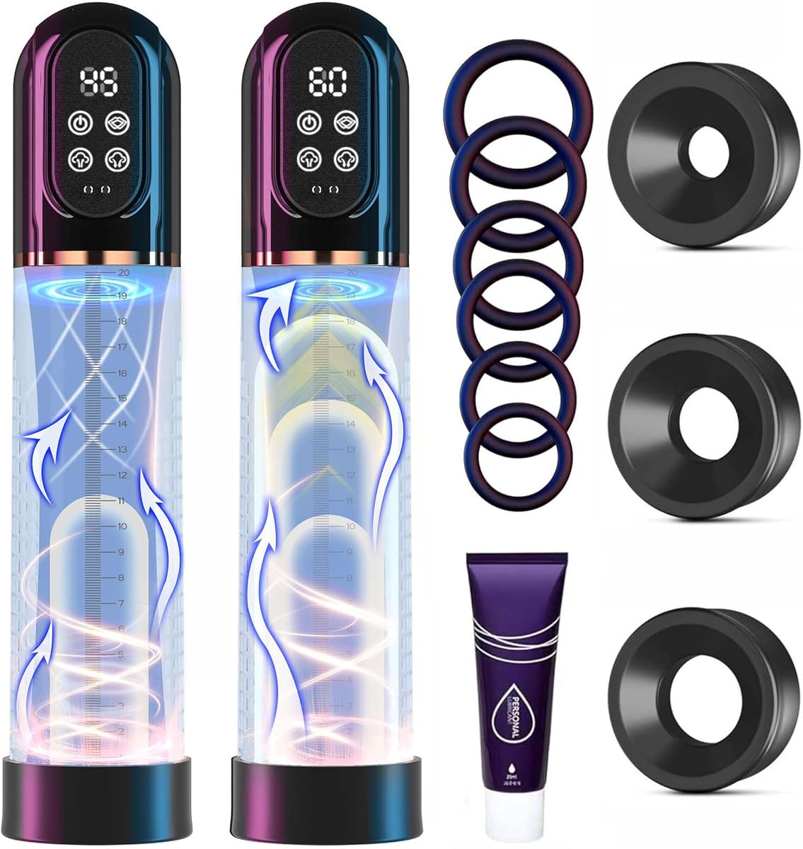 HIVEFUN Penis Pump Electric Penisp Pump Enlargement Male Masturbator Black