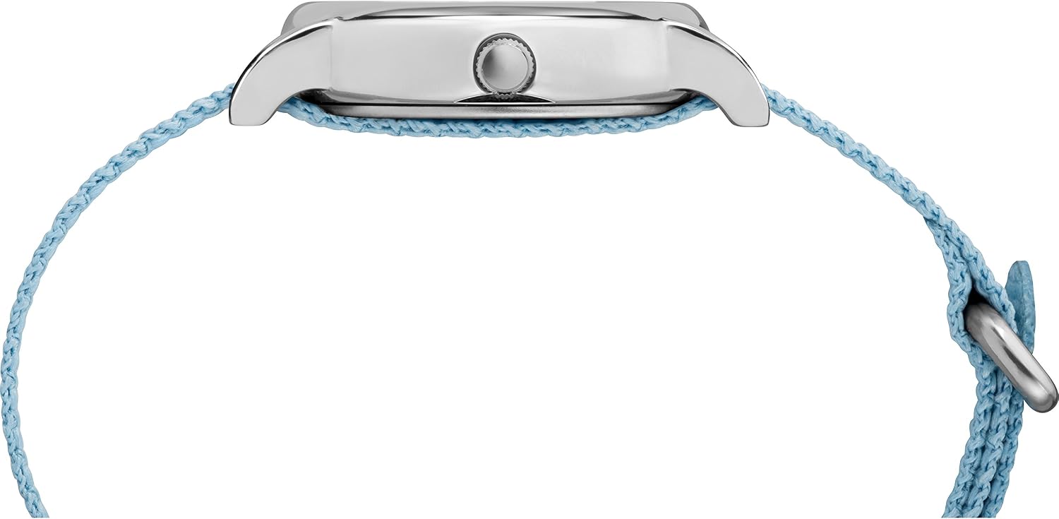 Timex Women's TW2R80600 Weekender 31mm Blue/Silver-Tone Nylon Slip-Thru Strap Watch