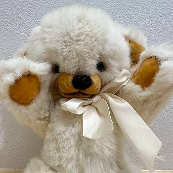 ヴィンテージ チーキー ホワイト ナイロン ぬいぐるみ アンティーク