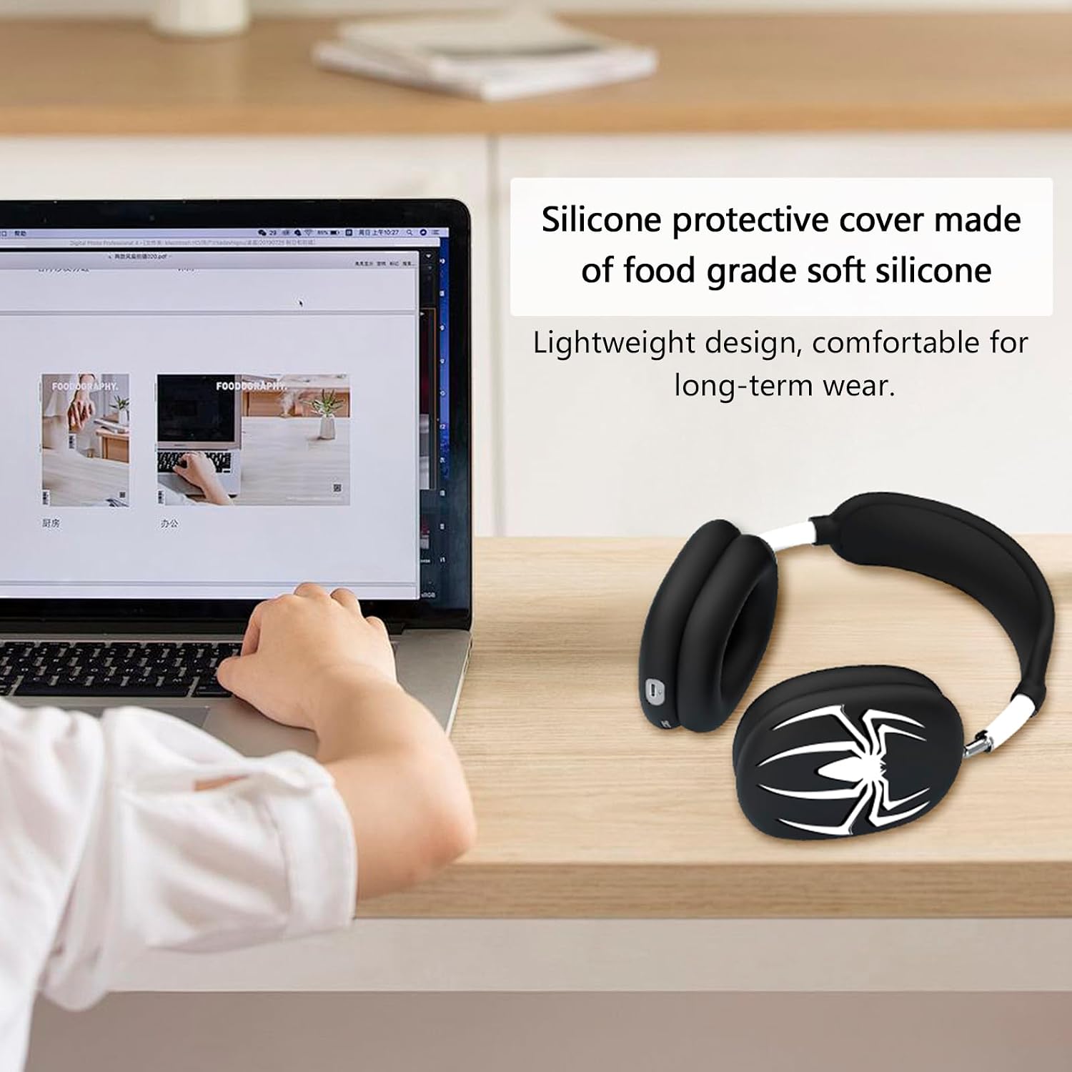 3-in-1 Silicone Case Cover for AirPods Max 2/AirPods Max Headphones, Apple AirPod Max Accessory Protective Cover, Headband/Ear Cups/Ear Pad Covers, Anti-Scratch and Sweatproof