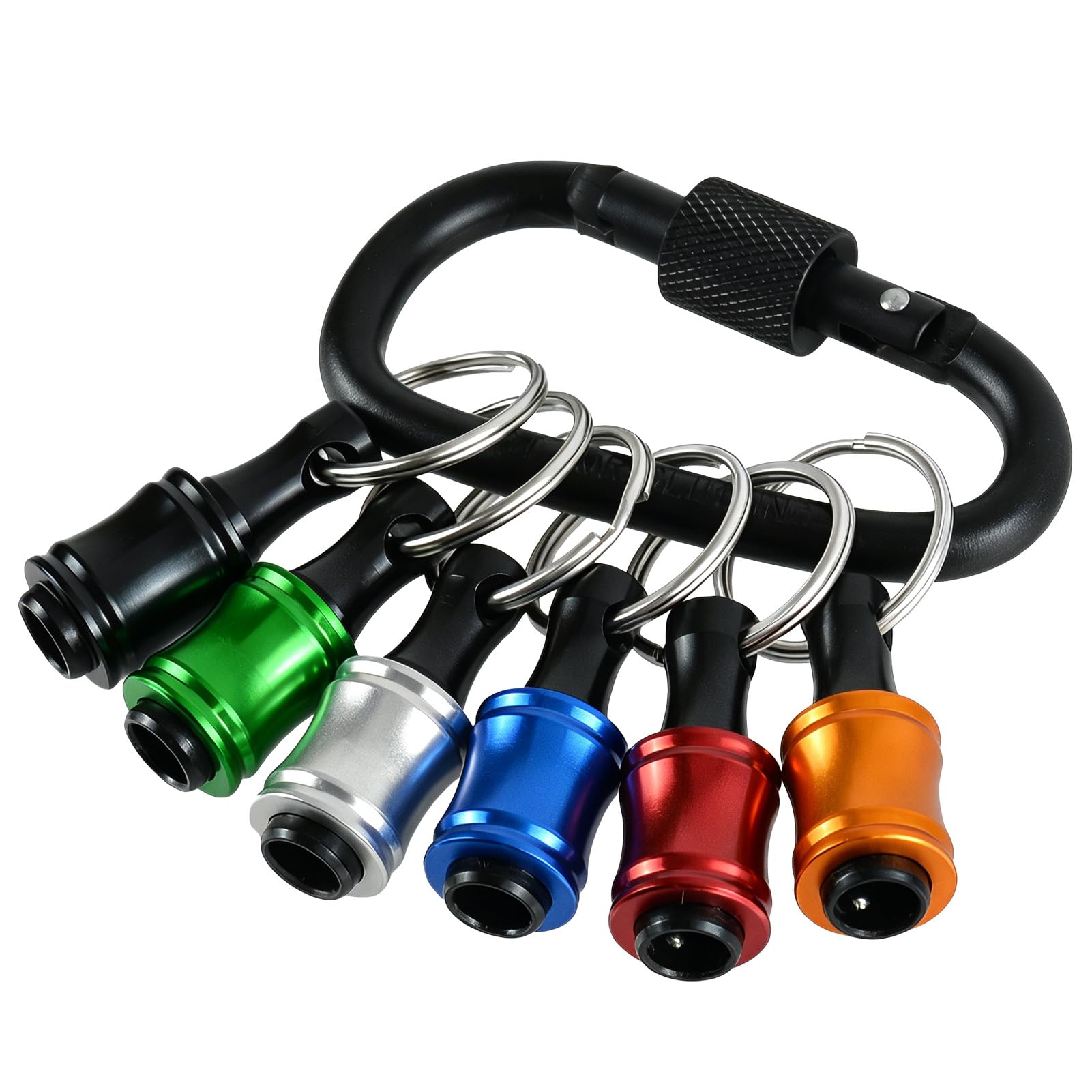 6Pcs Drill Bit Holder Keychain 1/4 Inch Hex Shank Adapter Quick Change