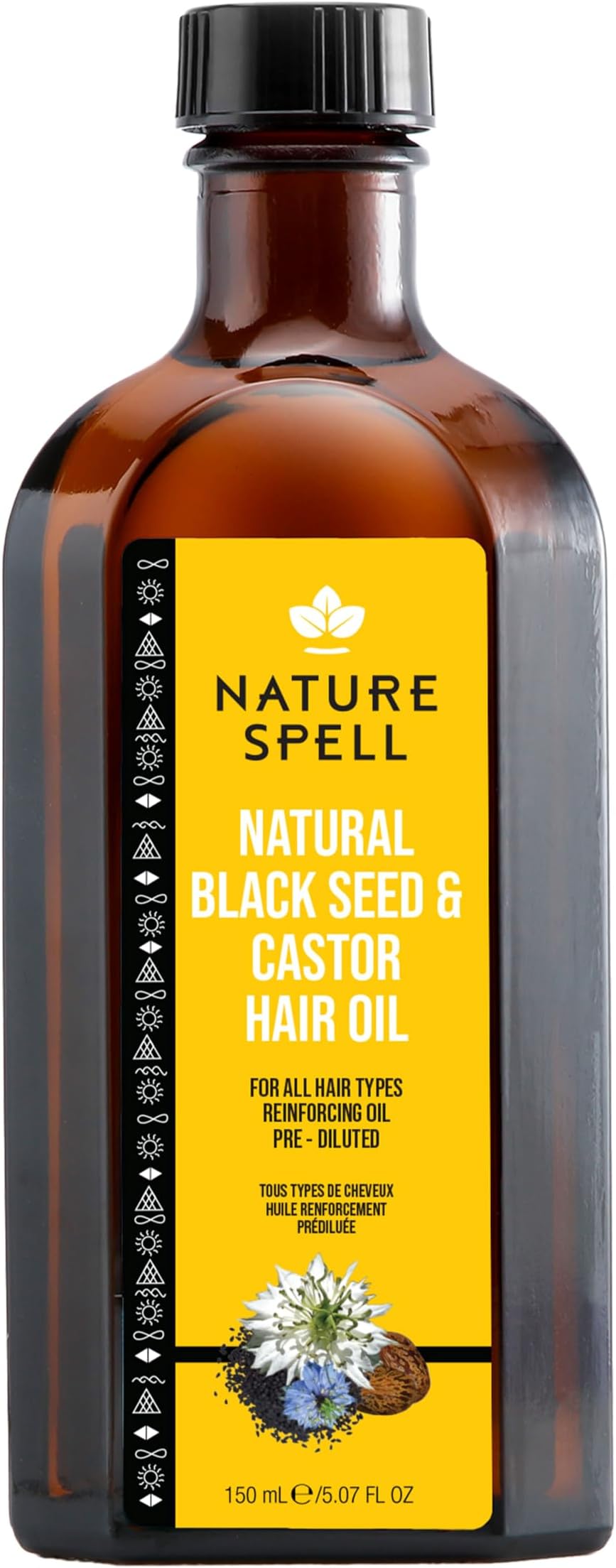 Black Seed & Castor Oil for Hair & Skin 150 ml – Pure and Natural Black Seed Oil and Castor Oil for Dry Hair - Body Oil to Purify the Skin and Treat Dry Skin – Made in the UK