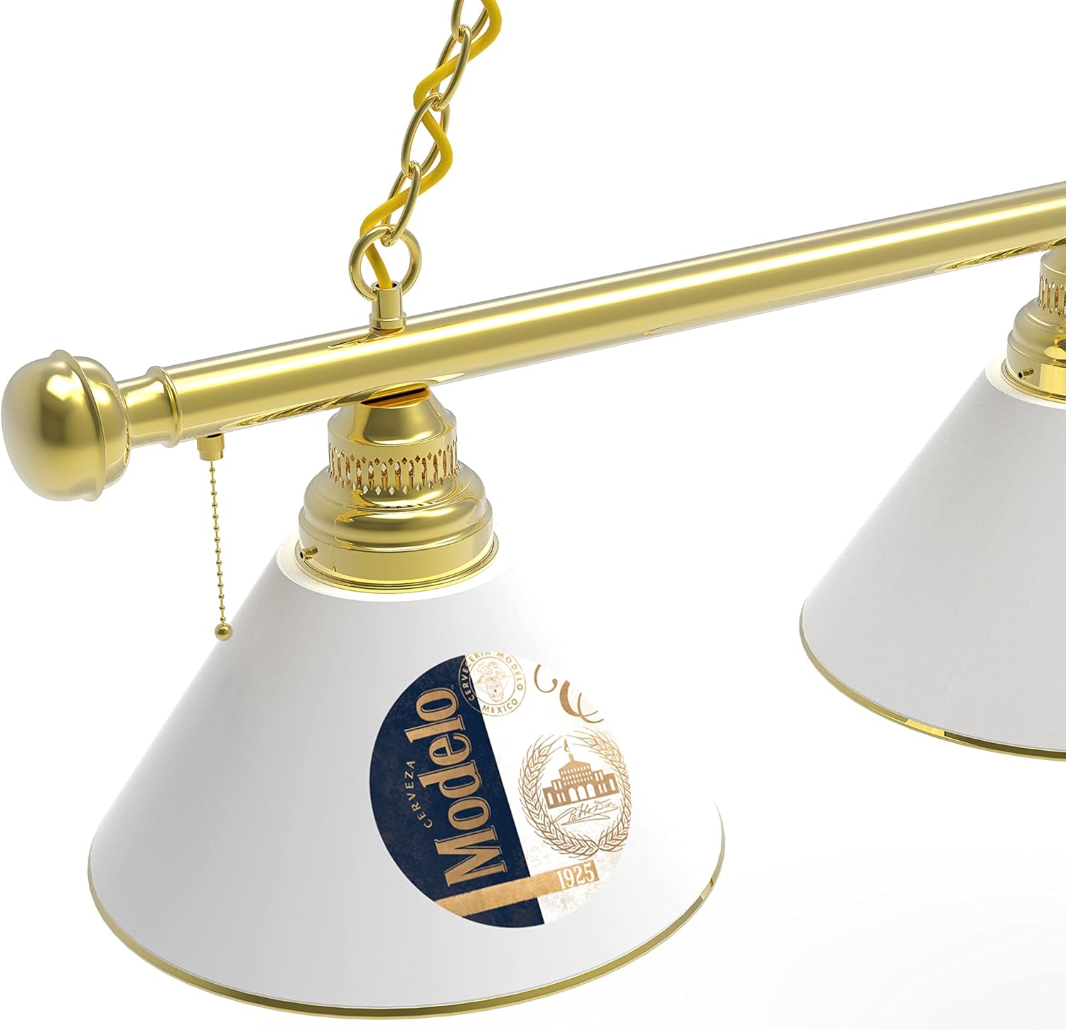 Holland Bar Stool Co. Indoor Modern Bright Ceiling Pendant Lighting Shade Modelo (Gold) 3 Shade Billiard Light with Brass Fixture