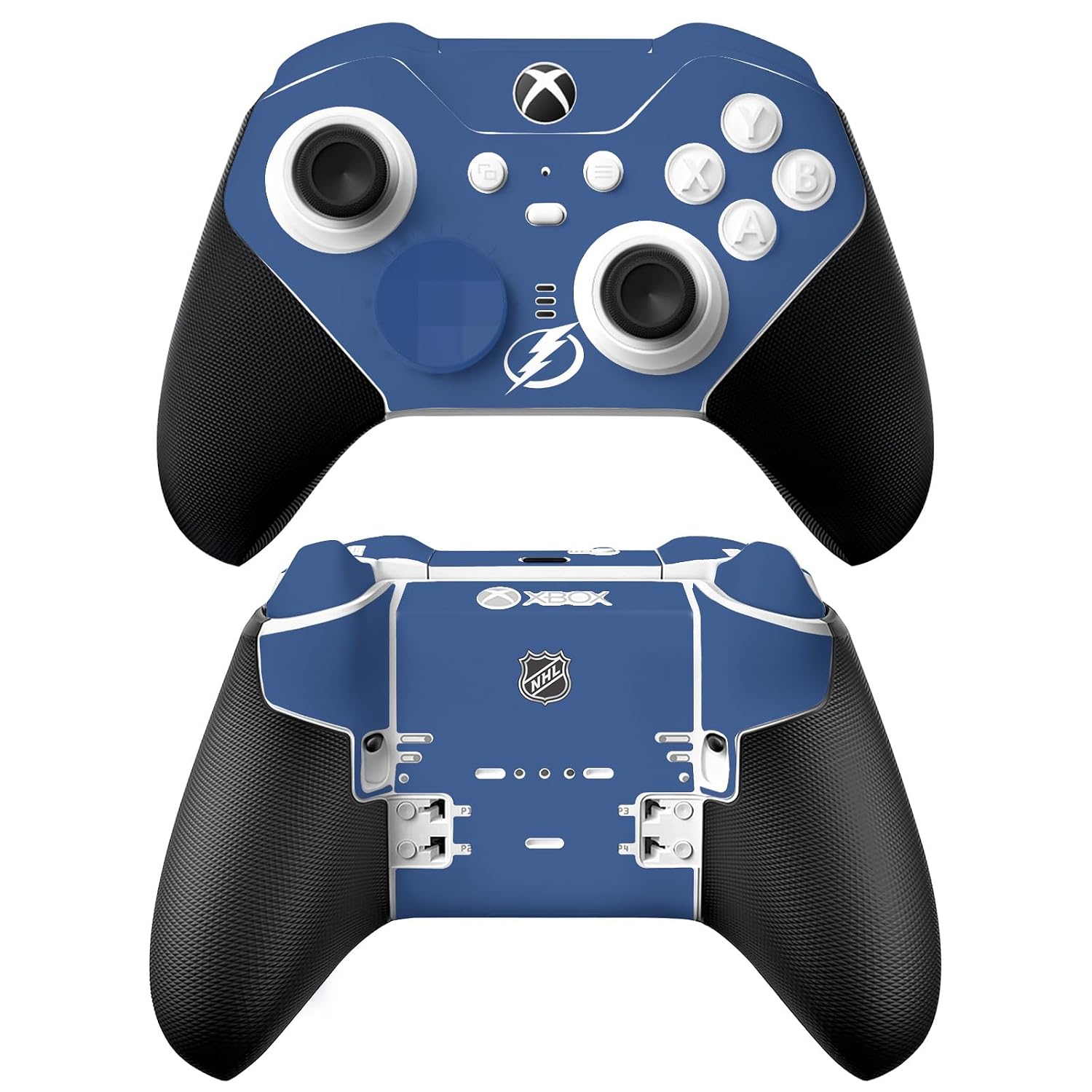 Head Case Designs Officially Licensed NHL Half Distressed Tampa Bay Lightning Vinyl Sticker Gaming Skin Decal Cover Compatible With Xbox Series X & S Elite Wireless Controller Series 2
