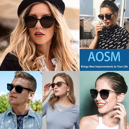 Miniatura 2 de AOSM Classic Round Sunglasses for Women Men Retro Vintage Shades Parent-child Sun Glasses UV400 Protection Plastic Frame