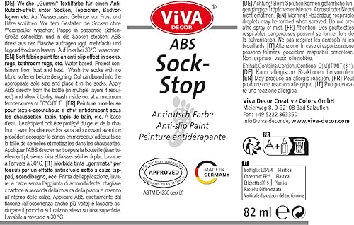 Miniatura 10 de Viva Decor ABS Sock Stop (2.77 onzas líquidas, gris perla)  Pintura de tela para calcetines antideslizantes, tapetes de baño y más  sin látex, a