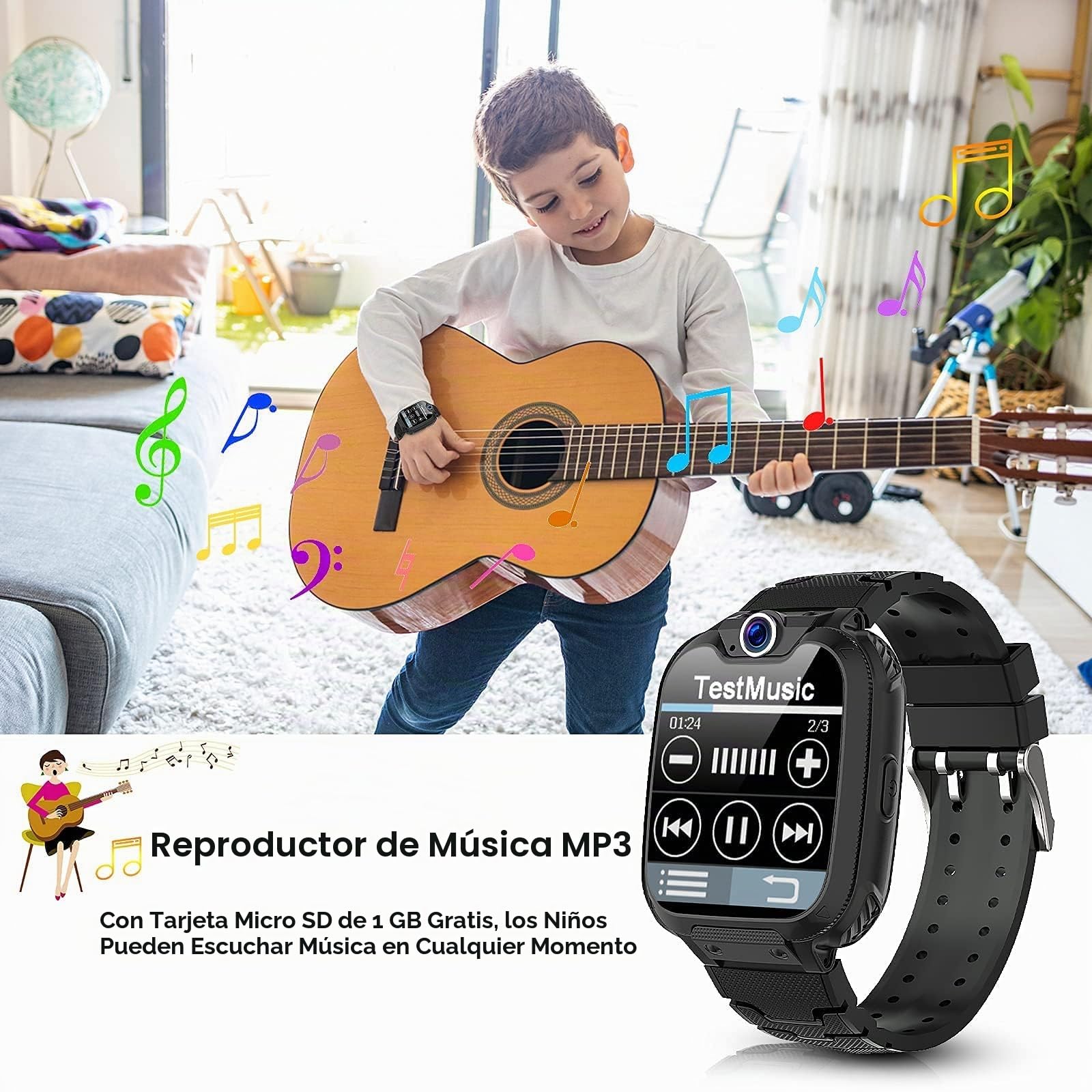 Reloj Inteligente Niño Smartwatch niños con Teléfono Llamadas 16 Juegos | Reloj Niños Conversación Bidireccional, Cámara, MP3 Música, Despertador, Calculadora, Estudiante Regalo
