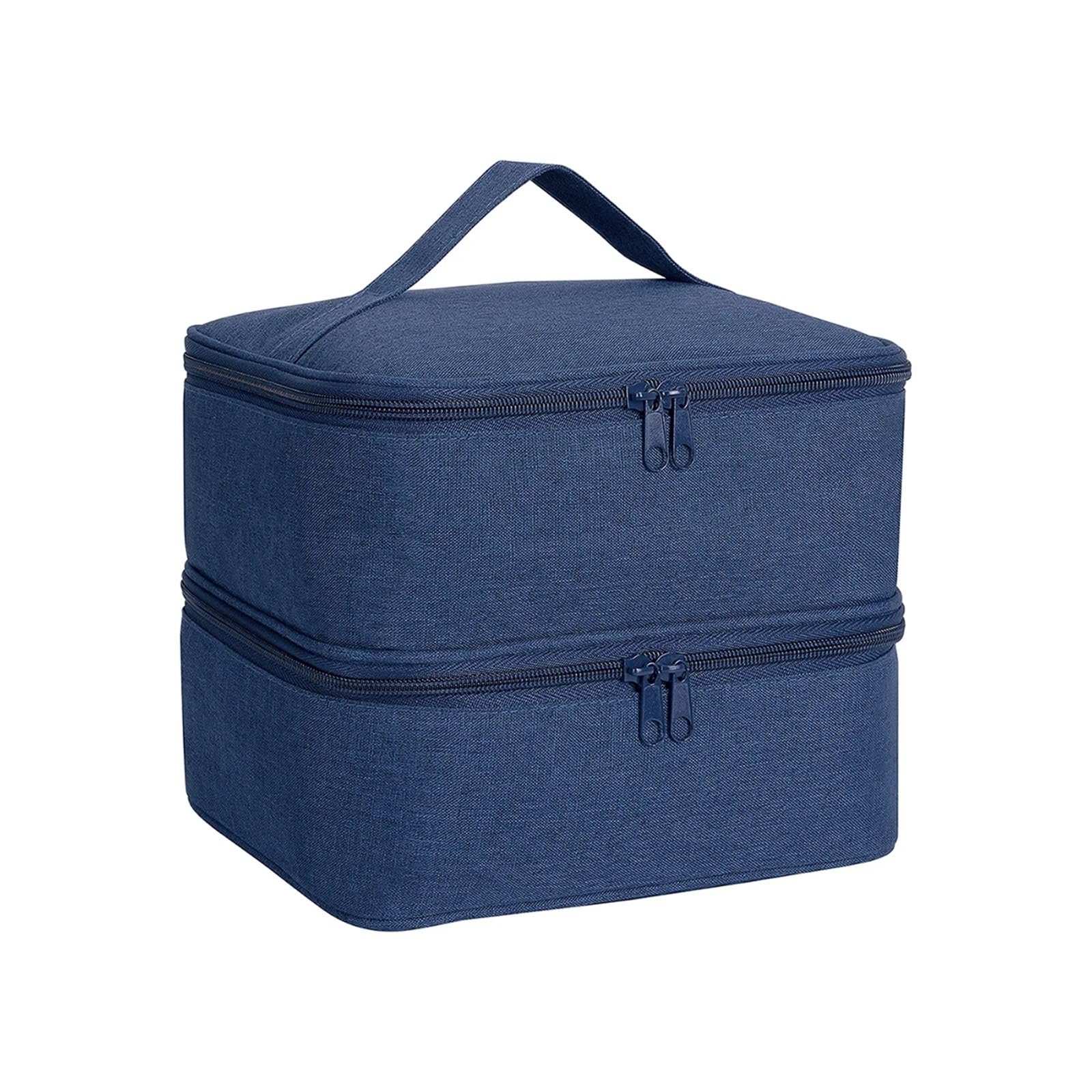 Organizador de esmaltes de uñas Organizador de esmalte de uñas, bolsa de mano organizadora de cosméticos de doble capa for niñas y mujeres, arte de uñas, aceite esencial, juego de cosméticos(Blue)