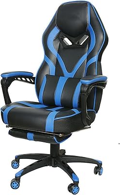 Gaming Chair Racing Leather Office Computer Desk Seat Recliner Swivel Footrest
