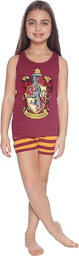 Harry Potter All House Crest - Conjunto de pijama de algodón con camiseta corta de Intimo