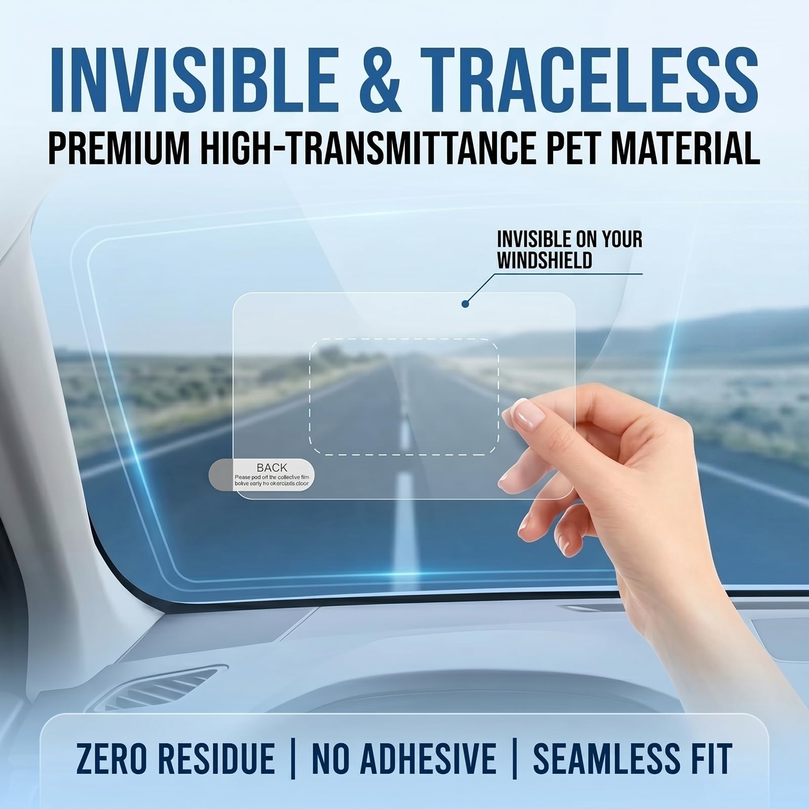 Set 16 Pezzi Adesivi Dash Cam: 8 Pellicole Elettrostatiche (6x8cm e 6x11cm) + 8 Biadesivi per Parabrezza Auto e, Kit di Montaggio Trasparente e Resistente al Calore