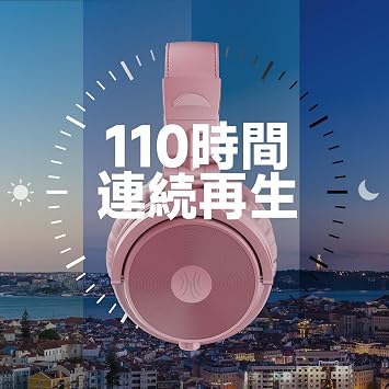 OneOdio Wireless Headphones, Up to 110 Hours of Continuous Playback, Bluetooth Headphones, Heavy Bass, Wired Hi-Res, Multi-Point Support, Built-in Microphone, Hands-Free Calling, Pro C, Rose Gold