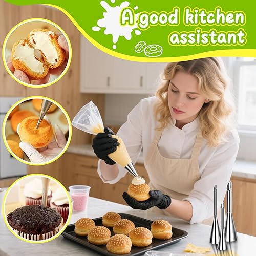 Miniatura 3 de Suuker Puntas para tuberías de crema, de acero inoxidable, boquilla larga para decoración de hojaldre de pastelería, herramientas de decoración (3