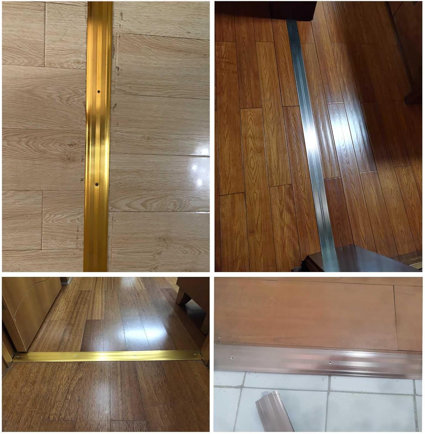 Door Threshold, 2 1/2 Inch Wide Floor Transition Strip with Holes & Screws, Non-Slip Edge Trim Threshold
