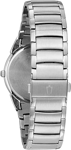 Miniatura 3 de Bulova Reloj de cuarzo con fecha y calendario de 3 manecillas para hombre, esfera estampada, 1.496 in Estilo: 96B015, Acero inoxidable/esfera