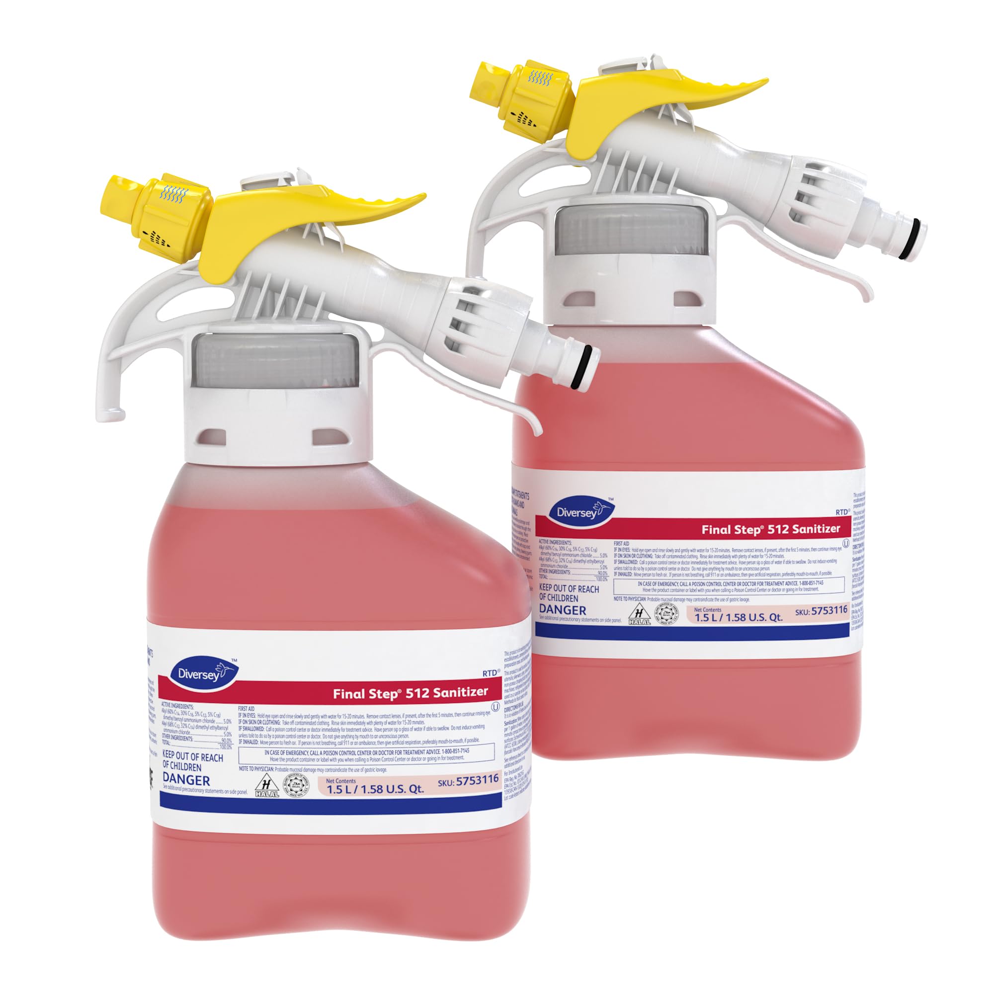 Diversey 5753116 Final Step 512 Sanitizer, Concentrated No Rinse