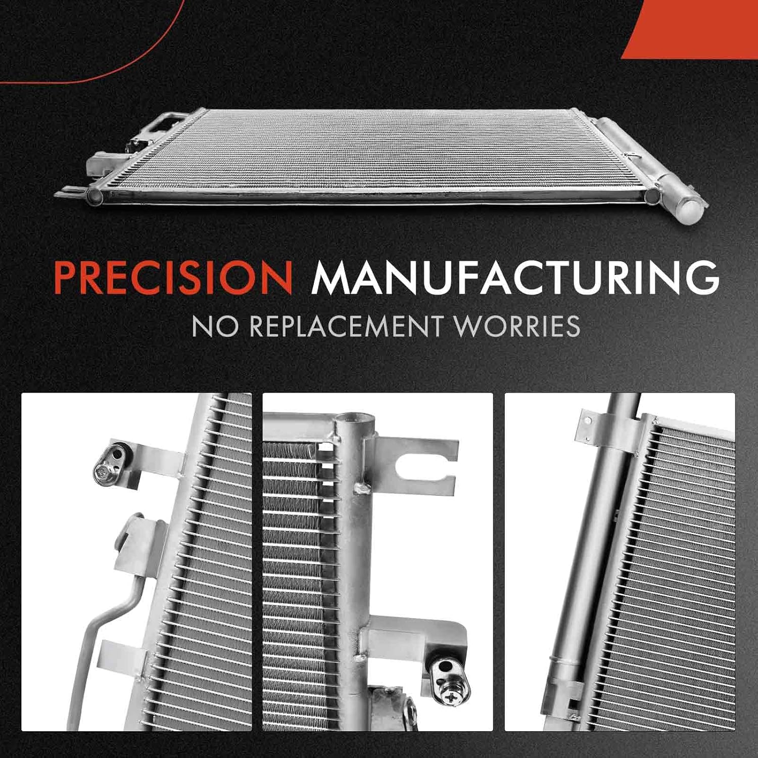A-Premium Air Conditioning A/C Condenser Compatible with Chevrolet Equinox 2006-2009 & Pontiac Torrent 2006-2009, V6 3.4L, Replace# 15781440