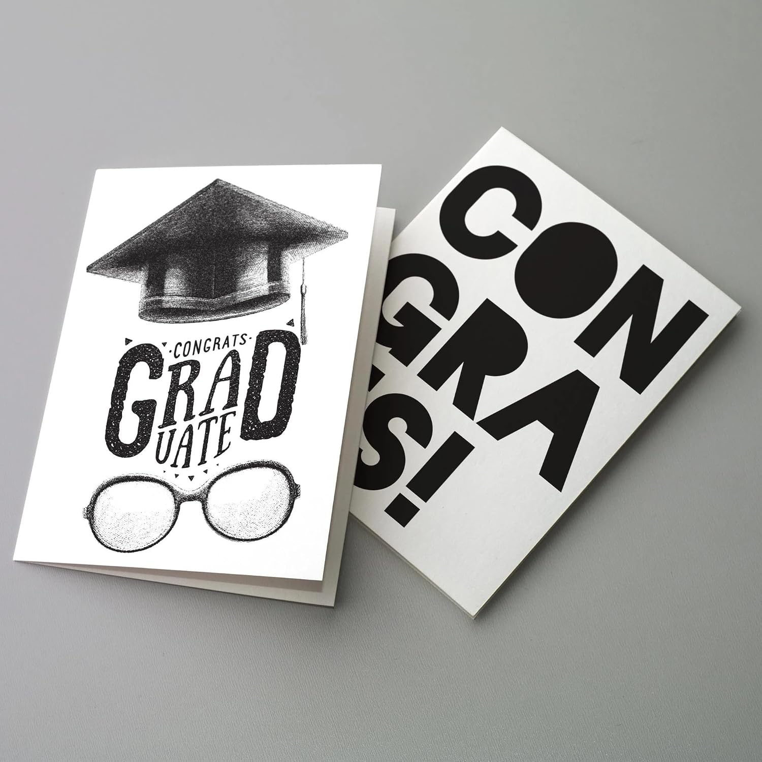 Ritzy Rose 24 Pack Class of 2026 Graduation Cards, Stationery Boxed Set with Envelopes, 8 Modern Black & White Designs - Blank Notecards, Designed and Printed in Ohio