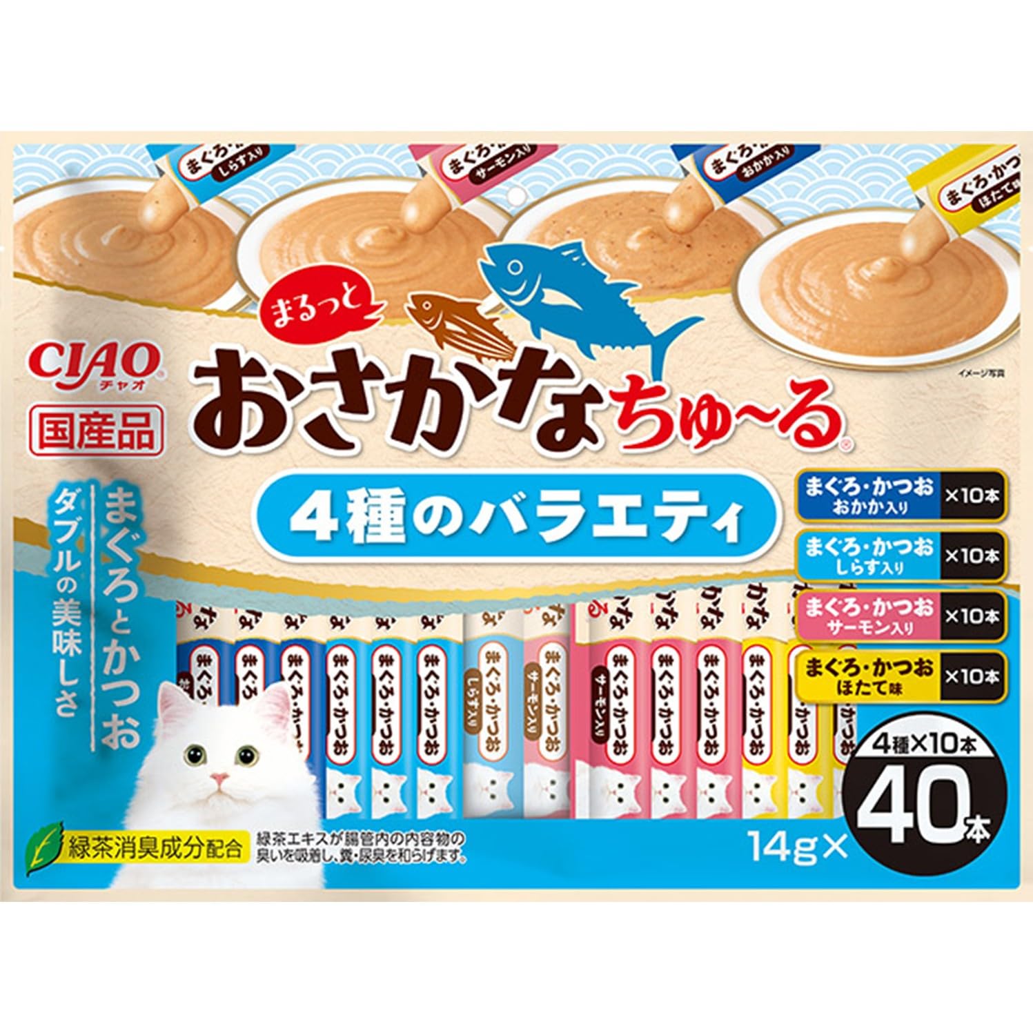 Amazon.co.jp: チャオ (CIAO) まるっとおさかなちゅ~る 4種の