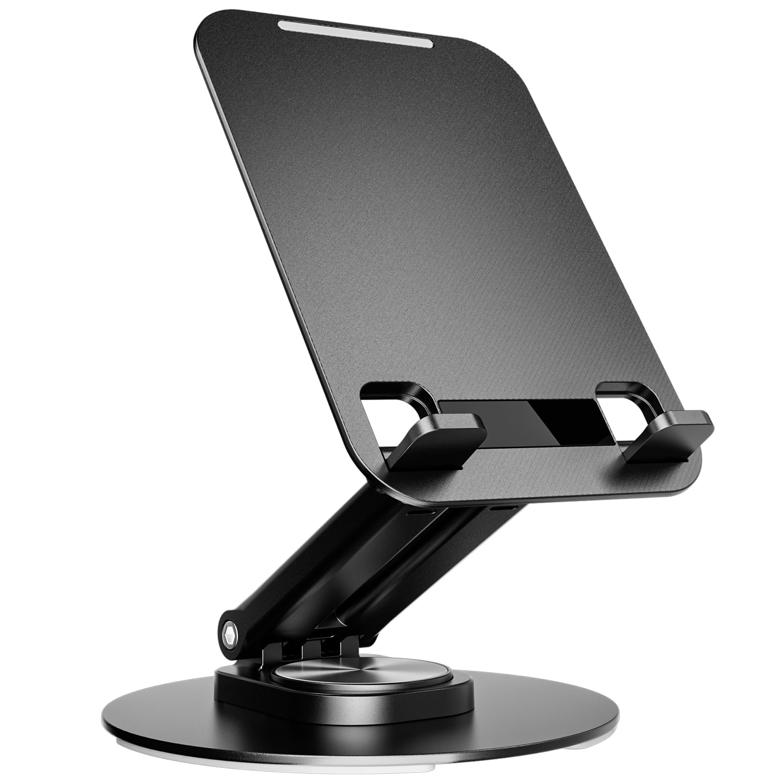 Phone/Tablet Stand,Height Adjustable&Angle Tiltable Stand Holder,Klearlook Portable Universal Desktop Cellphone Dock Support Cradle Fit for Smartphones&Tablets Up to 9.7 Inches - Black