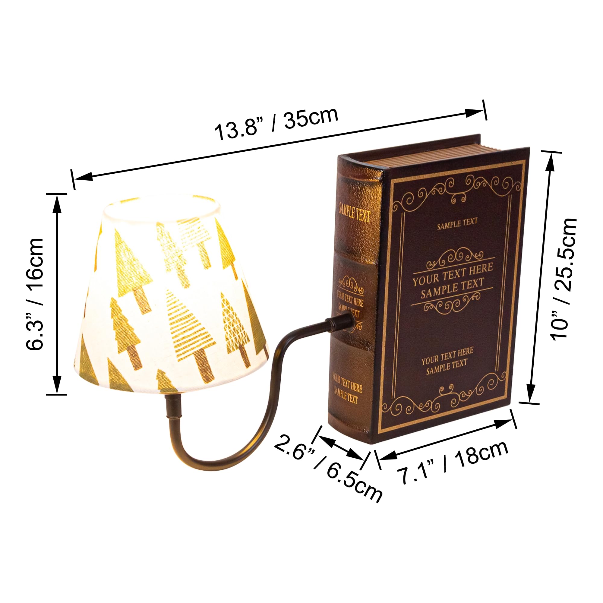 LED Buchlampe mit Fernbedienung, Vintage Dimmbar Nachttischlampe mit Stoffschirm 1xE27-Fassung, Wiederaufladbare Tischlampe Zeitschaltuhr für Nachttisch Beistelltisch -DZ0031